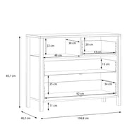 High Rock Chest of 3 Drawers in Matt Black/Riviera Oak – image 8