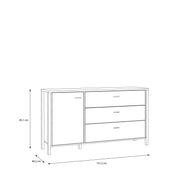 High Rock 1 Door 3 Drawer Sideboard in Matt Black/Riviera Oak – image 8