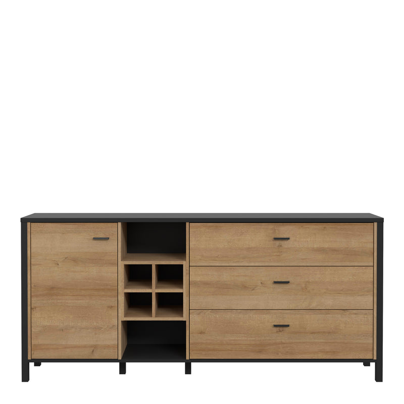 High Rock (Large) Sideboard in Matt Black/Riviera Oak – image 2