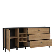 High Rock (Large) Sideboard in Matt Black/Riviera Oak – image 3