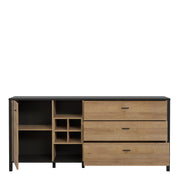 High Rock (Large) Sideboard in Matt Black/Riviera Oak – image 4
