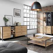 High Rock (Large) Sideboard in Matt Black/Riviera Oak – image 5