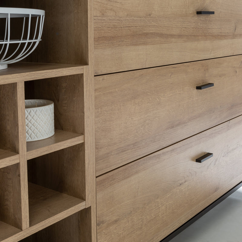 High Rock (Large) Sideboard in Matt Black/Riviera Oak – image 7