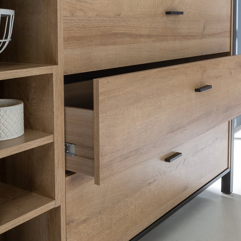 High Rock (Large) Sideboard in Matt Black/Riviera Oak – image 8