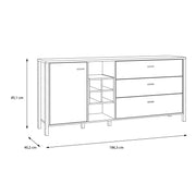 High Rock (Large) Sideboard in Matt Black/Riviera Oak – image 9