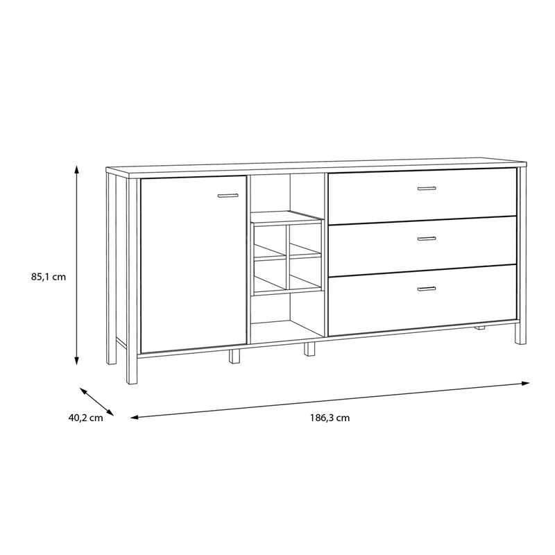 High Rock (Large) Sideboard in Matt Black/Riviera Oak – image 9