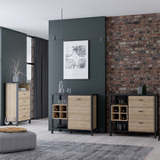High Rock Chest of 4 Drawers in Matt Black/Riviera Oak – image 6