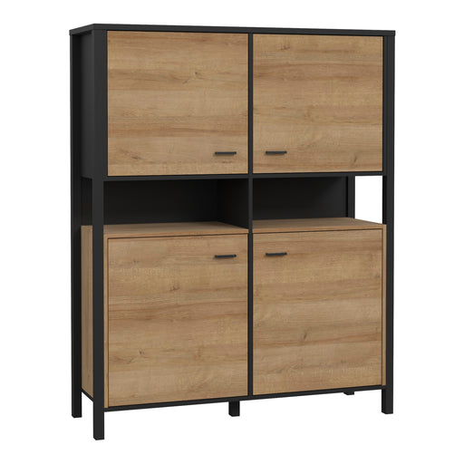 High Rock Storage Cabinet in Matt Black/Riviera Oak – image 1