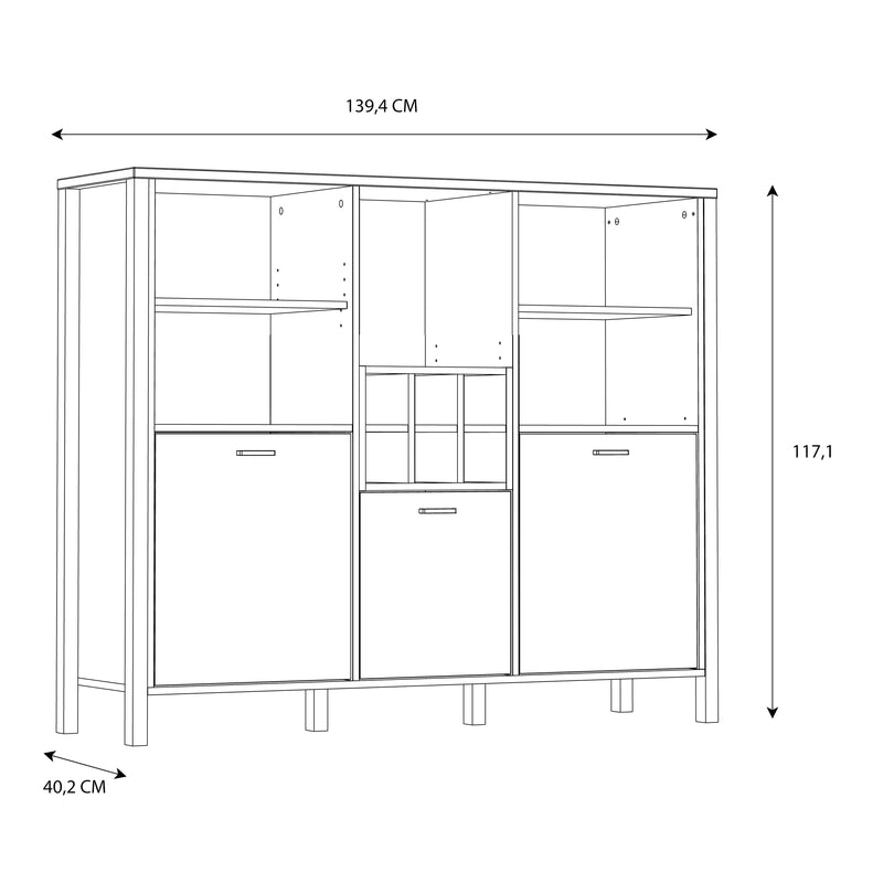 High Rock Shelf Unit in Matt Black/Riviera Oak – image 10