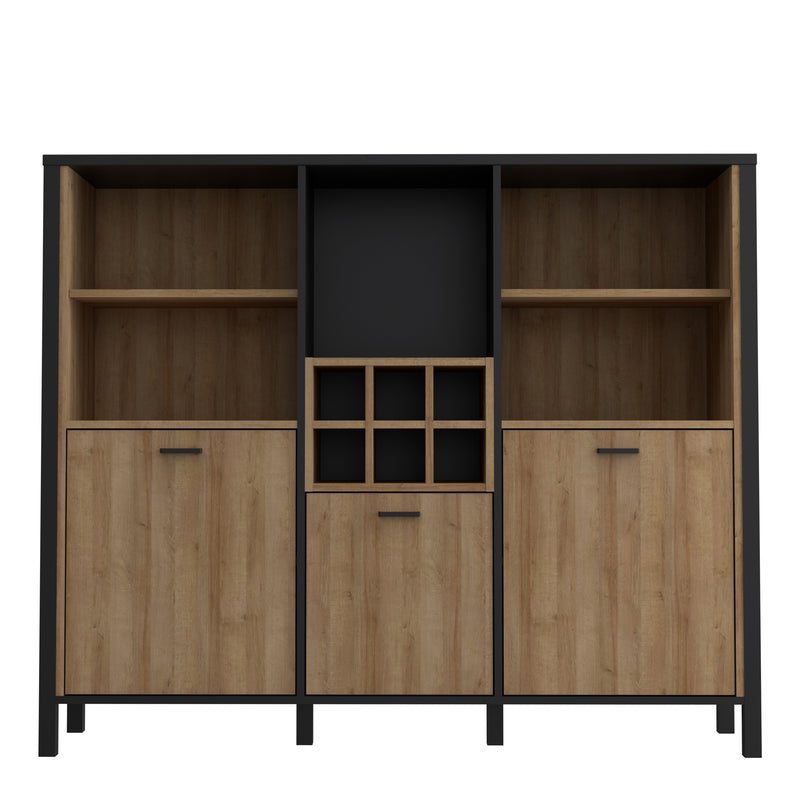 High Rock Shelf Unit in Matt Black/Riviera Oak – image 2