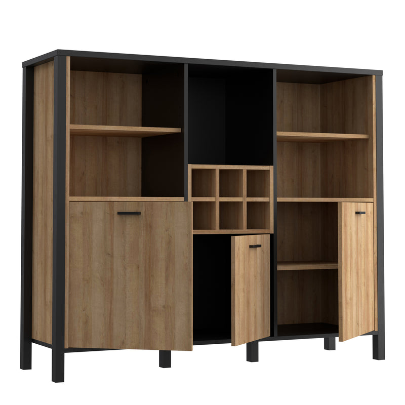 High Rock Shelf Unit in Matt Black/Riviera Oak – image 4