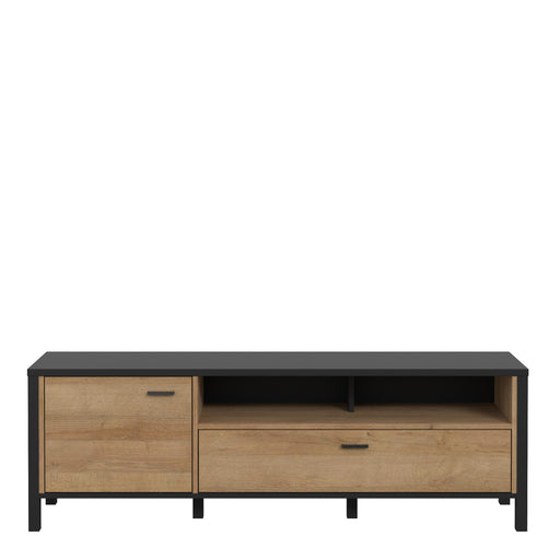 High Rock TV Unit in Matt Black/Riviera Oak – image 2