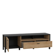 High Rock TV Unit in Matt Black/Riviera Oak – image 3