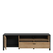 High Rock TV Unit in Matt Black/Riviera Oak – image 4