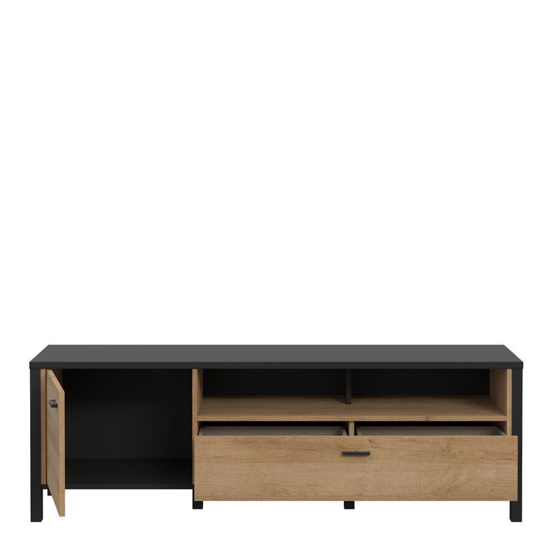 High Rock TV Unit in Matt Black/Riviera Oak – image 4