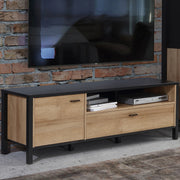 High Rock TV Unit in Matt Black/Riviera Oak – image 6