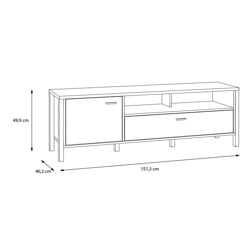 High Rock TV Unit in Matt Black/Riviera Oak – image 7