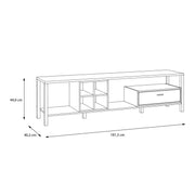 High Rock Wide TV Unit in Matt Black/Riviera Oak – image 7