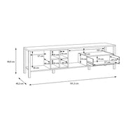High Rock Wide TV Unit in Matt Black/Riviera Oak – image 8