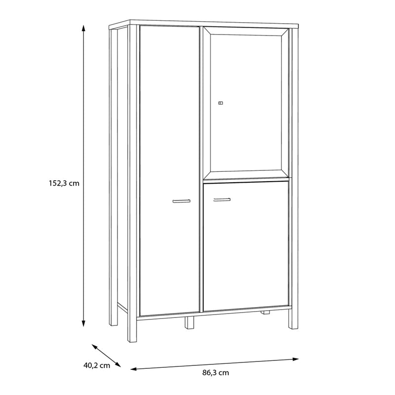 High Rock Small Display Cabinet in Matt Black/Riviera Oak – image 10