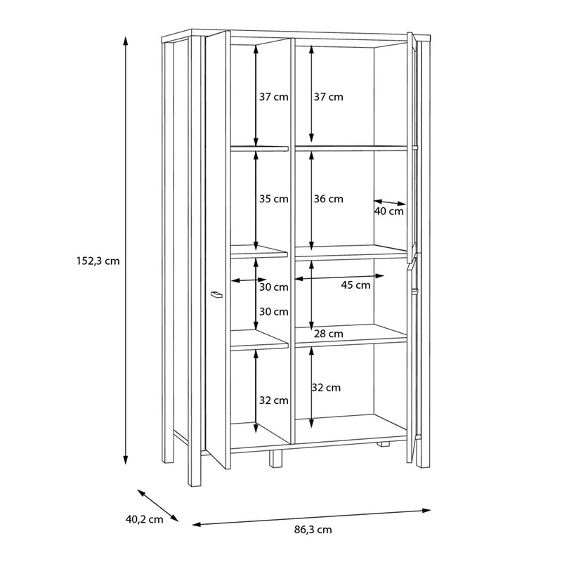 High Rock Small Display Cabinet in Matt Black/Riviera Oak – image 11