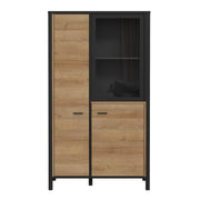 High Rock Small Display Cabinet in Matt Black/Riviera Oak – image 2