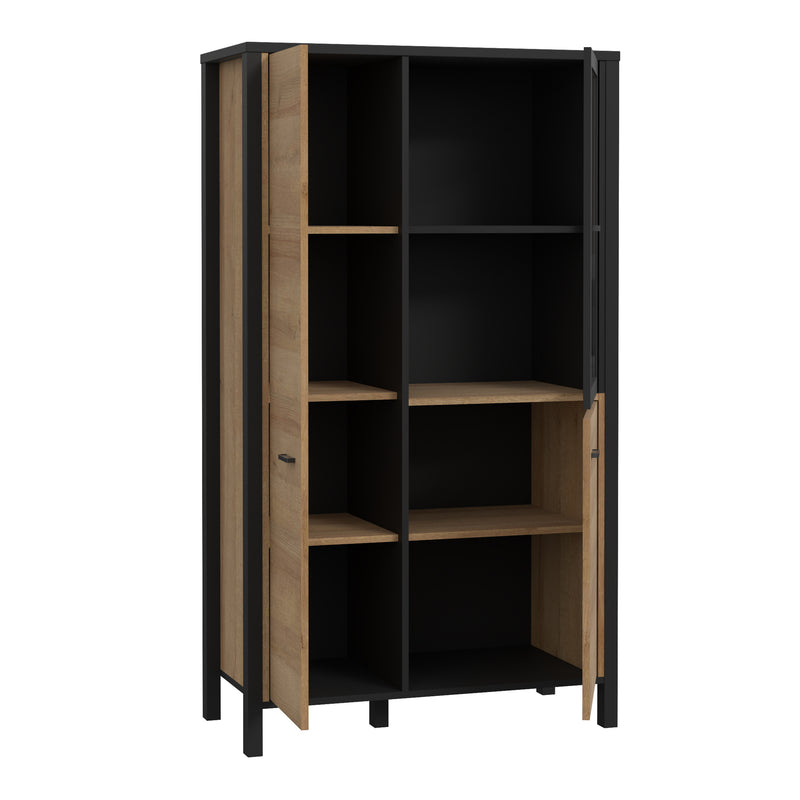 High Rock Small Display Cabinet in Matt Black/Riviera Oak – image 3