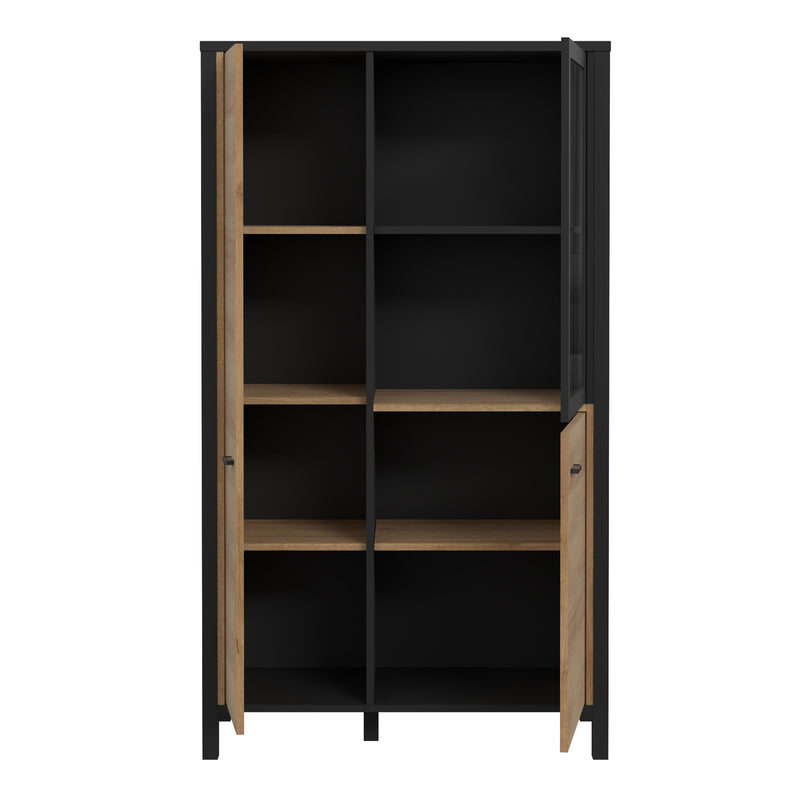 High Rock Small Display Cabinet in Matt Black/Riviera Oak – image 4
