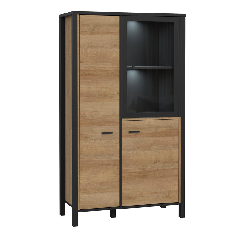 High Rock Small Display Cabinet in Matt Black/Riviera Oak – image 5