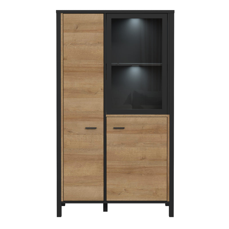 High Rock Small Display Cabinet in Matt Black/Riviera Oak – image 6