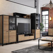 High Rock Small Display Cabinet in Matt Black/Riviera Oak – image 7