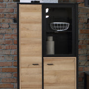 High Rock Small Display Cabinet in Matt Black/Riviera Oak – image 8
