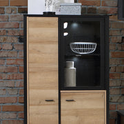 High Rock Small Display Cabinet in Matt Black/Riviera Oak – image 9