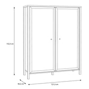 High Rock Extra Wide Display Cabinet in Matt Black/Riviera Oak – image 10