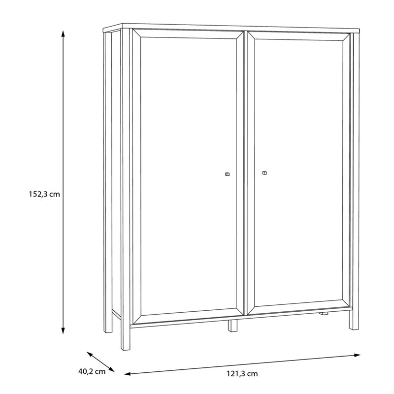 High Rock Extra Wide Display Cabinet in Matt Black/Riviera Oak – image 10