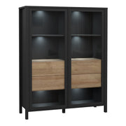 High Rock Extra Wide Display Cabinet in Matt Black/Riviera Oak – image 5