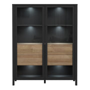 High Rock Extra Wide Display Cabinet in Matt Black/Riviera Oak – image 6