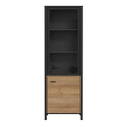 High Rock Wide Display Cabinet in Matt Black/Riviera Oak – image 2