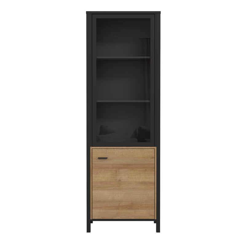 High Rock Wide Display Cabinet in Matt Black/Riviera Oak – image 2