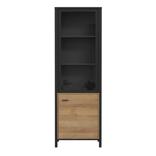 High Rock Wide Display Cabinet in Matt Black/Riviera Oak – image 2