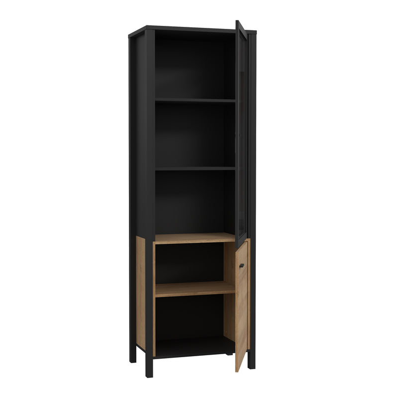 High Rock Wide Display Cabinet in Matt Black/Riviera Oak – image 3