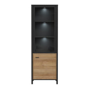 High Rock Wide Display Cabinet in Matt Black/Riviera Oak – image 6