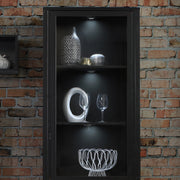 High Rock Wide Display Cabinet in Matt Black/Riviera Oak – image 9