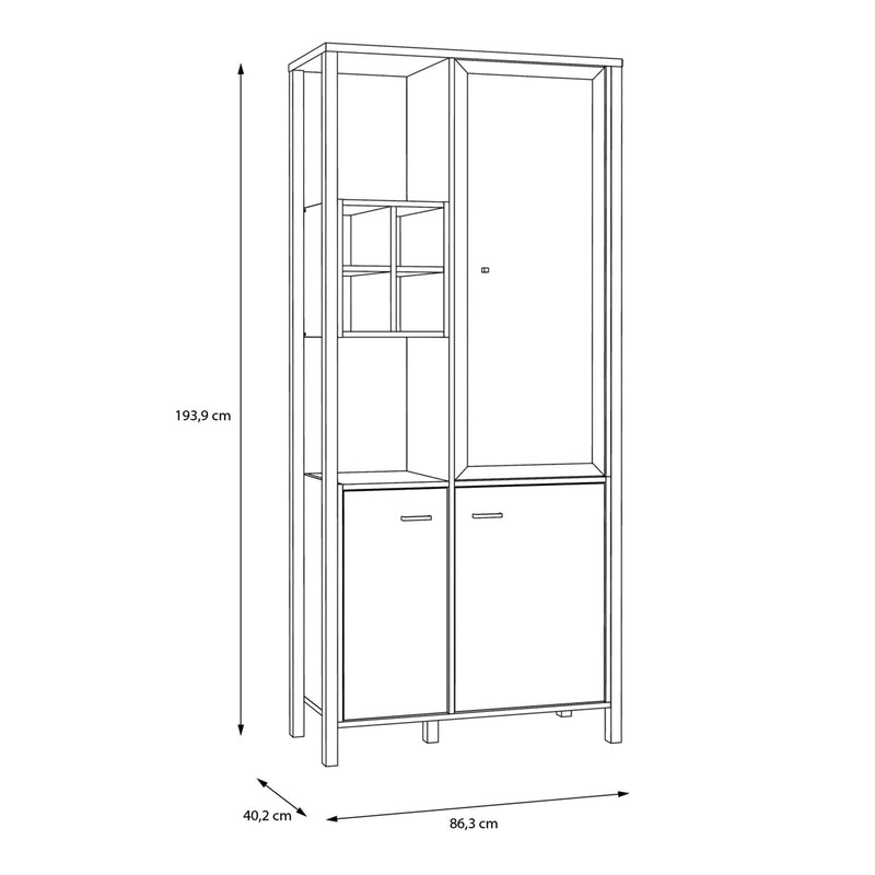 High Rock Display Cabinet in Matt Black/Riviera Oak – image 11