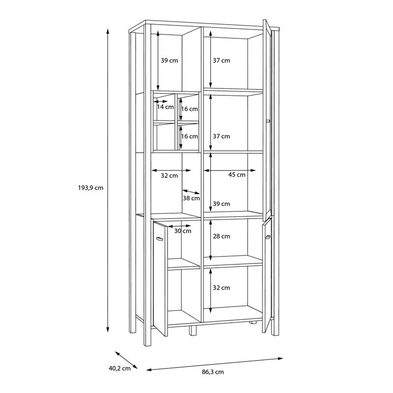 High Rock Display Cabinet in Matt Black/Riviera Oak – image 12