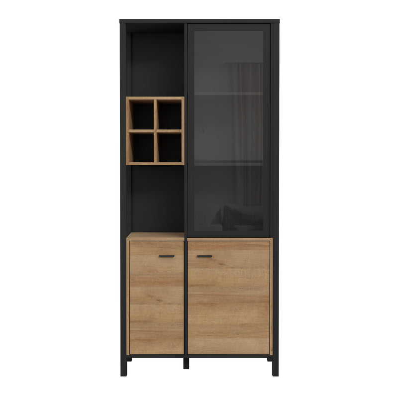 High Rock Display Cabinet in Matt Black/Riviera Oak – image 2