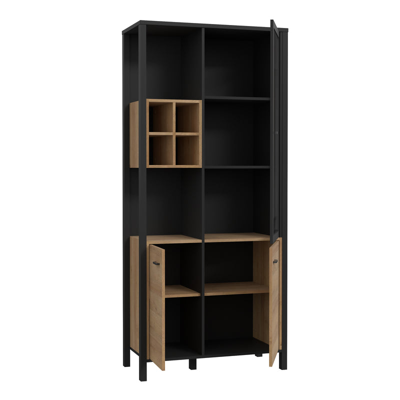 High Rock Display Cabinet in Matt Black/Riviera Oak – image 3
