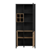 High Rock Display Cabinet in Matt Black/Riviera Oak – image 4