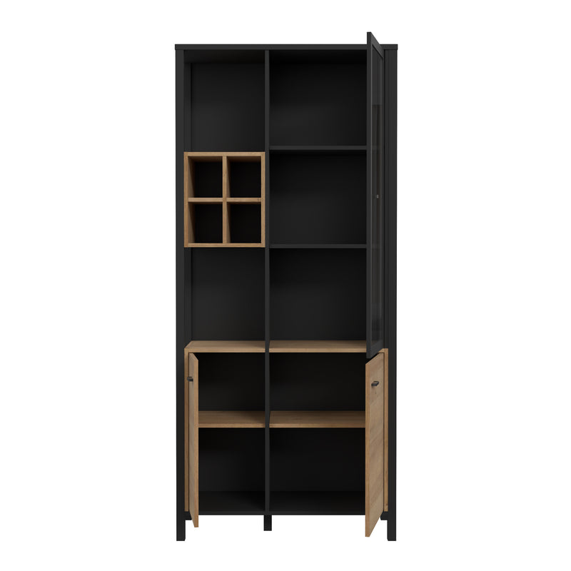 High Rock Display Cabinet in Matt Black/Riviera Oak – image 4