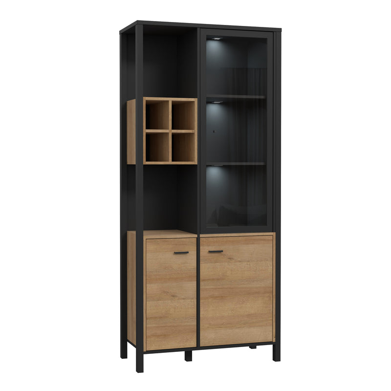 High Rock Display Cabinet in Matt Black/Riviera Oak – image 5